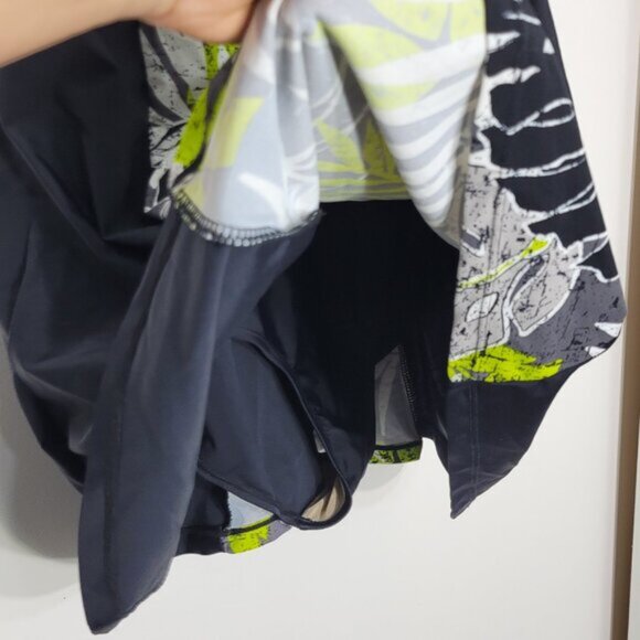 SwimSuit One Piece Green Blue Floral Dress Bathing Suit Adjustable Strap Sz XL - Picture 4 of 14